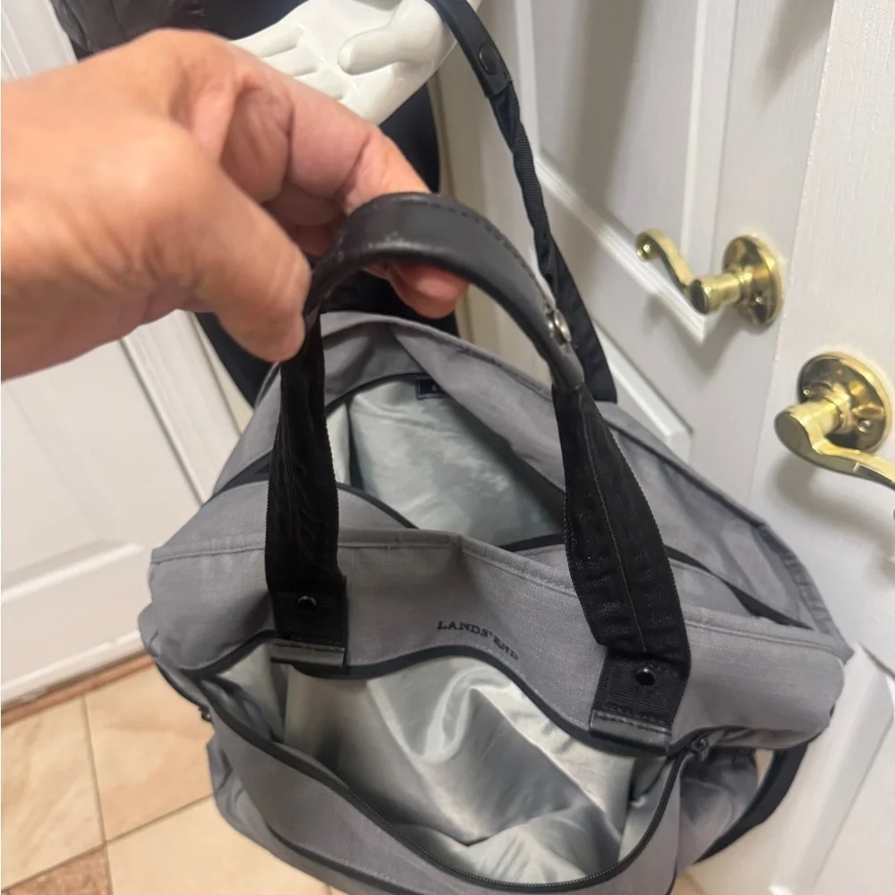 Nylon duffle bag, weekender/travel bag Lands' End Gray Duffel Bag for Men